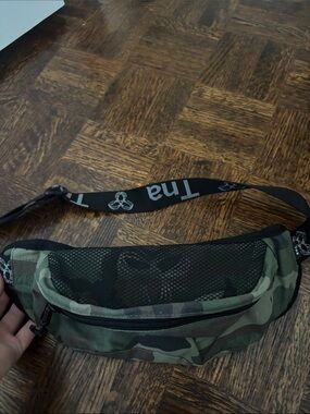 TNA Green Camouflage Belt Bag with Branded Black Strap